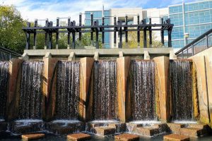 Indianapolis canal walk waterfall